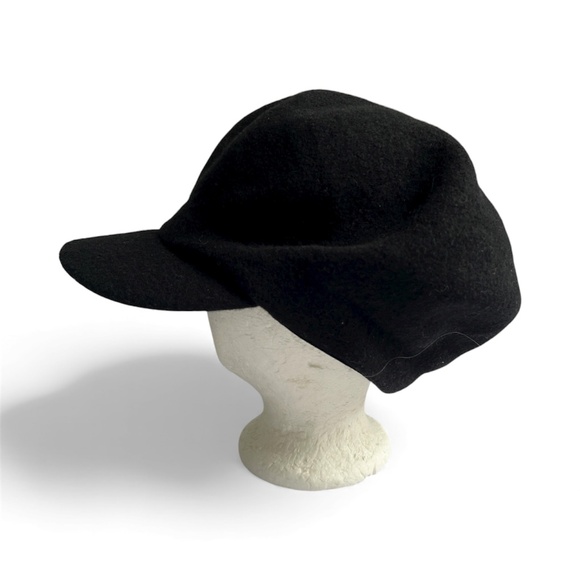 Mauropoli Hat Cap Black 100% Wool One Size NEW - Picture 6 of 8